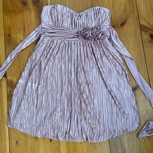 Rose gold dress. strapless